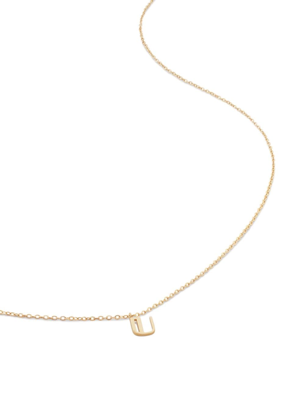 Monica Vinader 14kt yellow gold small Initial U necklace von Monica Vinader