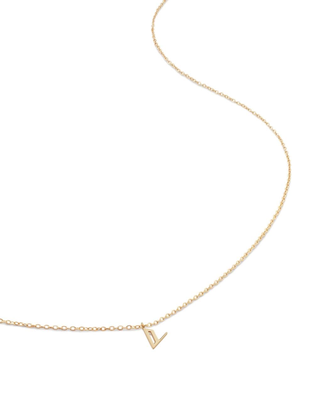 Monica Vinader 14kt yellow gold small Initial V necklace von Monica Vinader