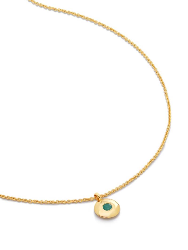 Monica Vinader 18kt recycled gold vermeil Birthstone emerald pendant necklace von Monica Vinader