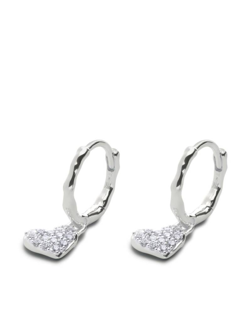 Monica Vinader Diamond Heart silver drop huggie earrings von Monica Vinader