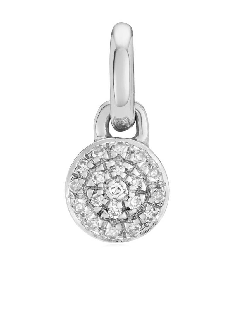 Monica Vinader Fiji Mini Button diamond pendant charm - Silver von Monica Vinader