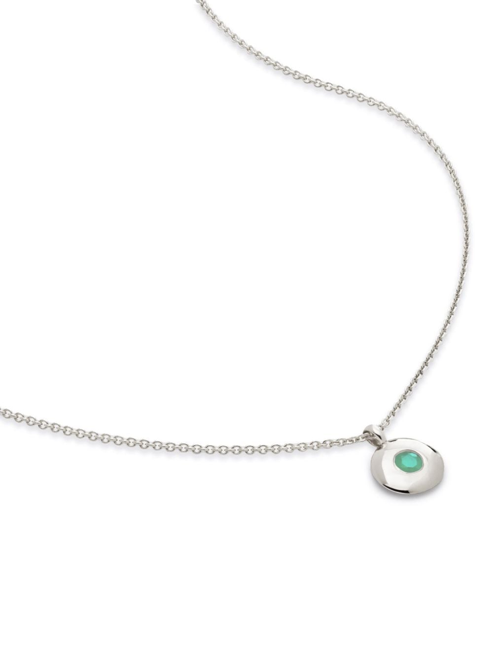 Monica Vinader May emerald pendant necklace - Silver von Monica Vinader