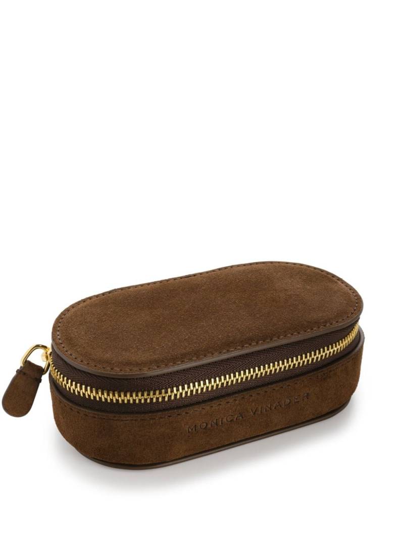 Monica Vinader mini oval suede jewellery box - Brown von Monica Vinader