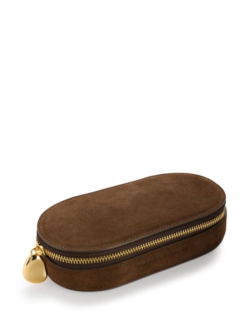 Monica Vinader oval leather jewelry box - Brown von Monica Vinader