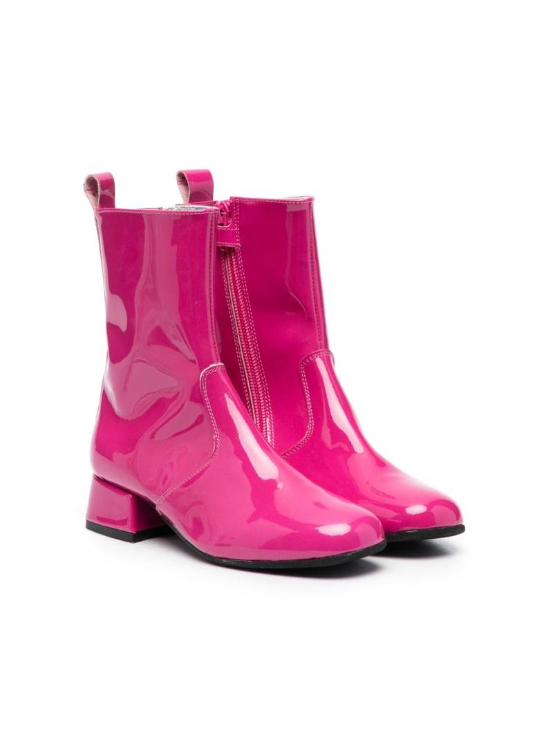 Monnalisa 35mm high-shine finish ankle boots - Pink von Monnalisa