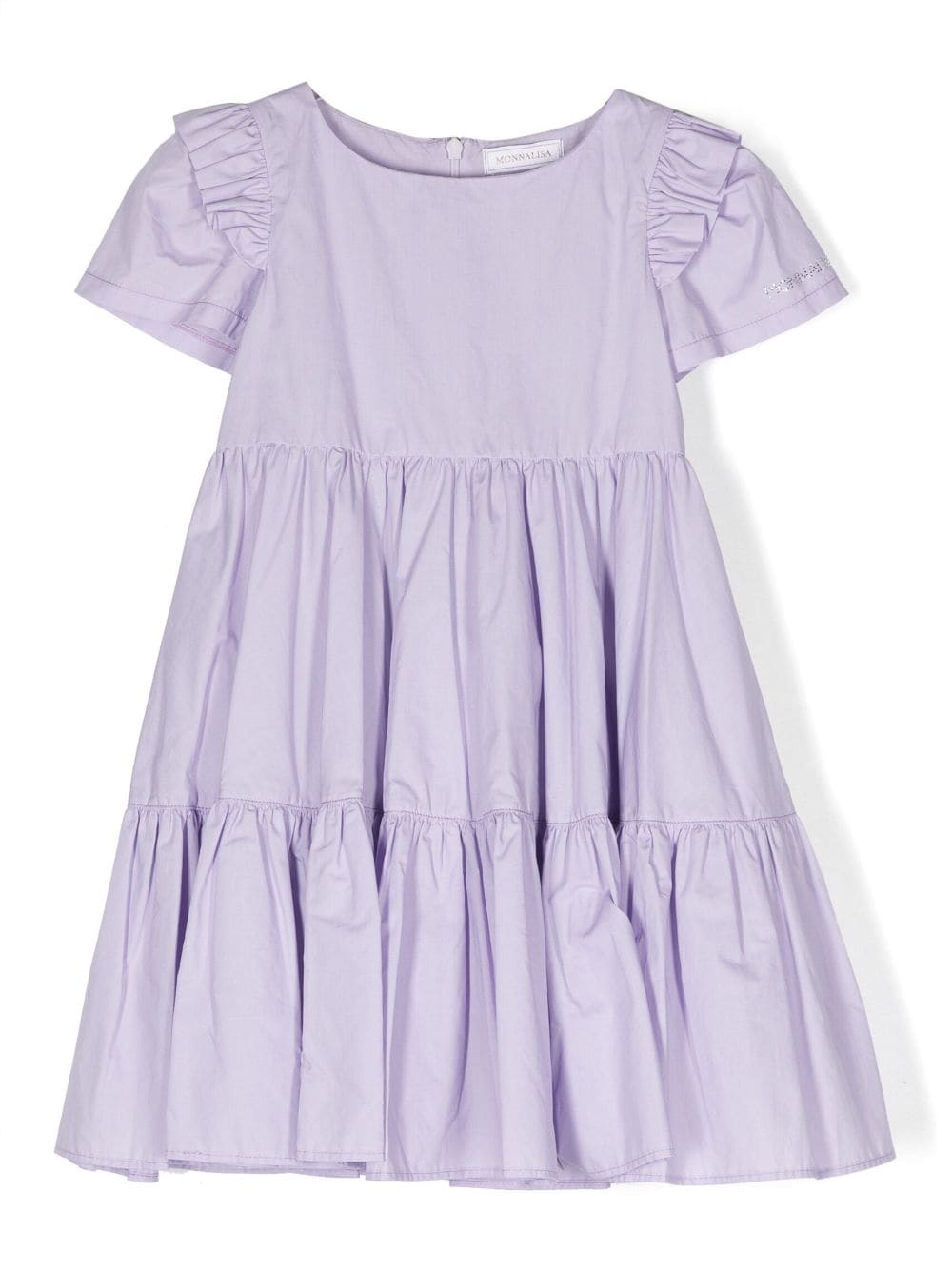 Monnalisa A-line pleated ruffled dress - Purple von Monnalisa