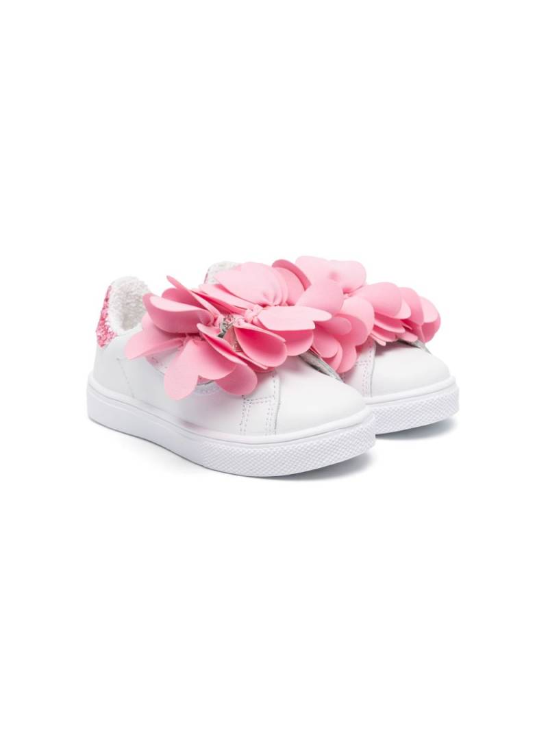 Monnalisa Bow-detailing leather sneakers - White von Monnalisa