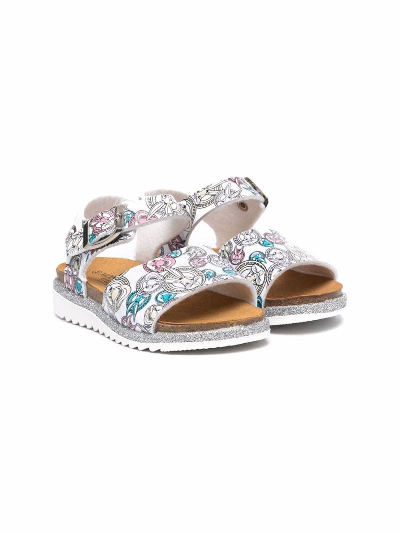 Monnalisa Bugs and Lola Bunny print sandals - White von Monnalisa