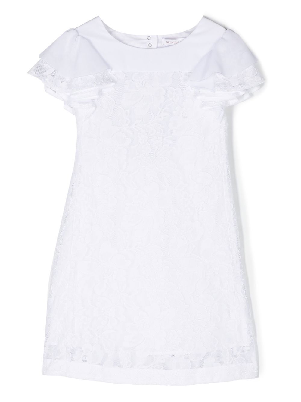 Monnalisa Chantilly-lace layered dress - White von Monnalisa