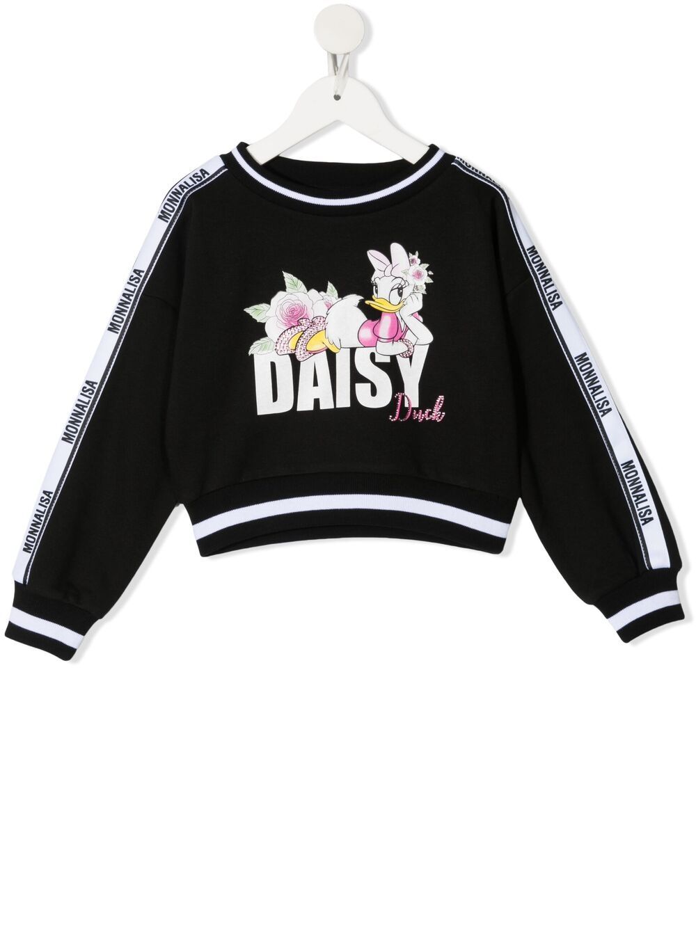 Monnalisa Daisy-print cropped sweatshirt - Black von Monnalisa