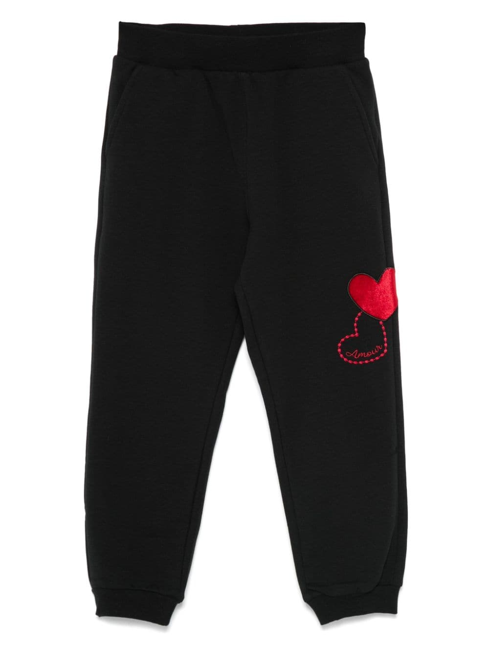 Monnalisa Heart track pants - Black von Monnalisa