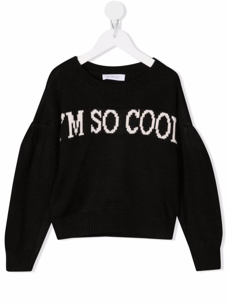 Monnalisa I'm So Cool jumper - Black von Monnalisa