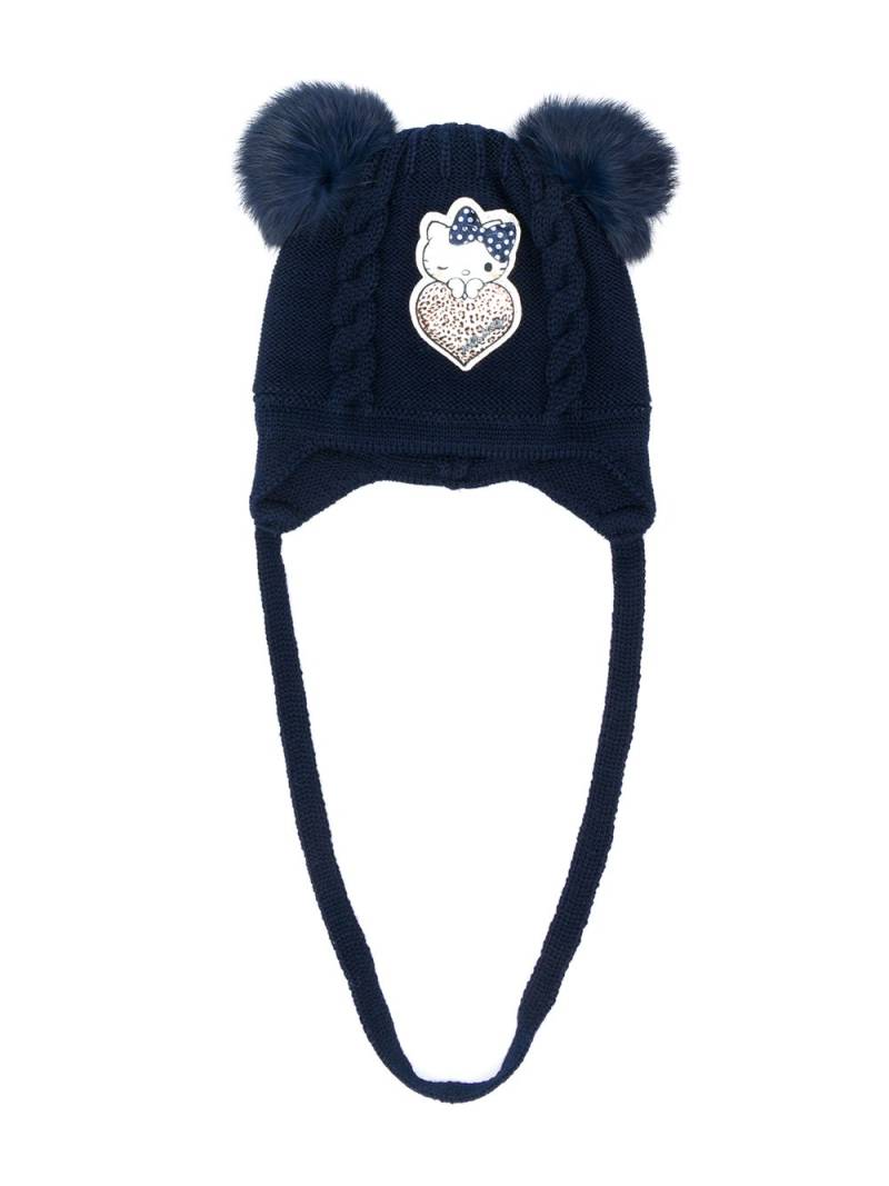 Monnalisa Kitty patch beanie - Blue von Monnalisa