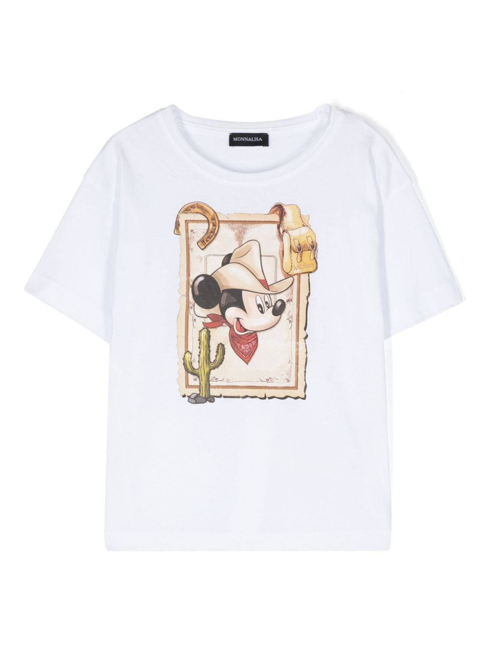 Monnalisa Mickey Mouse-print cotton T-shirt - White von Monnalisa