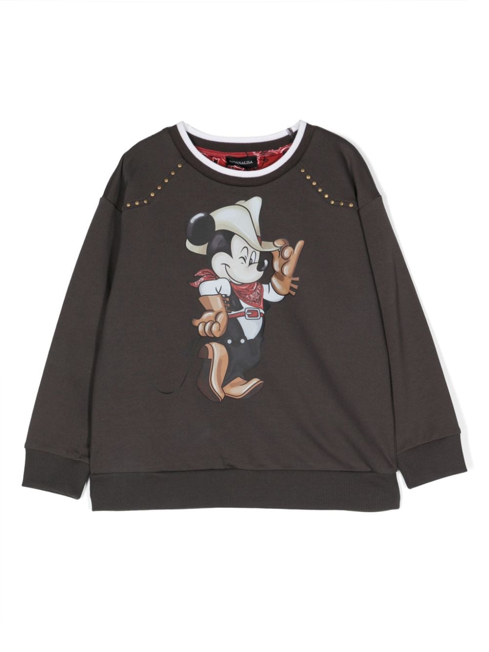 Monnalisa Mickey Mouse-print sweatshirt - Grey von Monnalisa