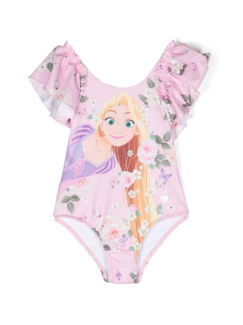 Monnalisa Rapunzel-print swimsuit - Pink von Monnalisa