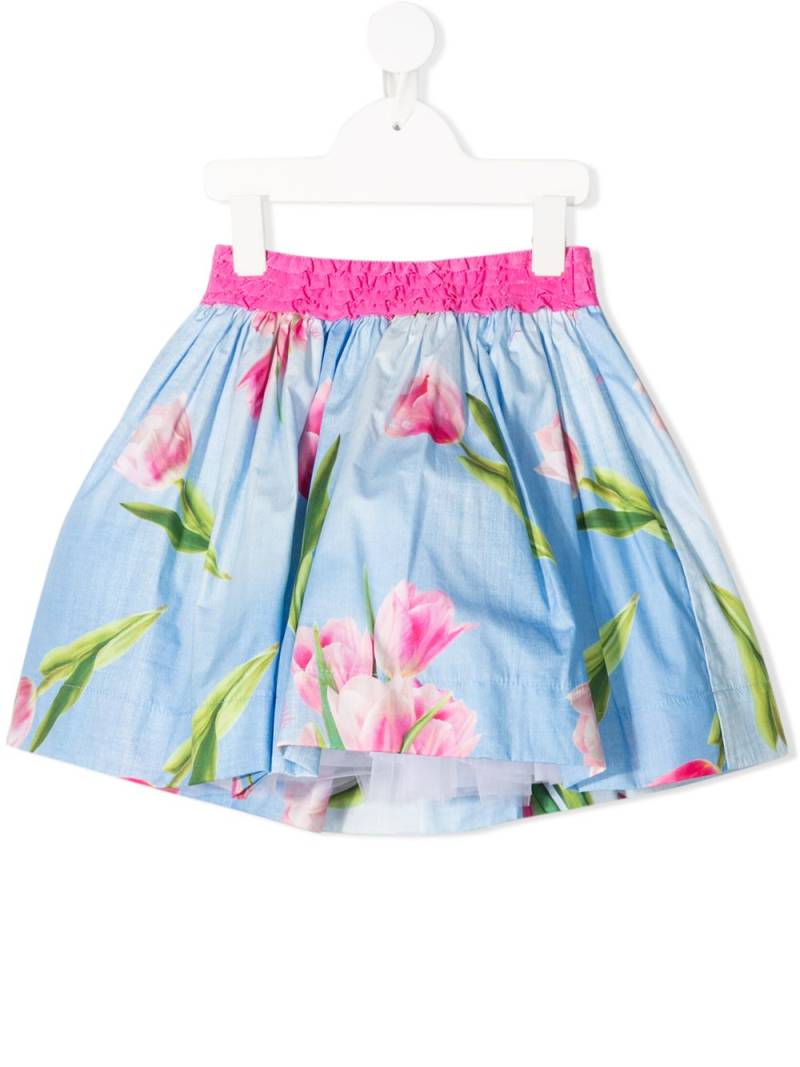 Monnalisa floral mini skirt - Blue von Monnalisa