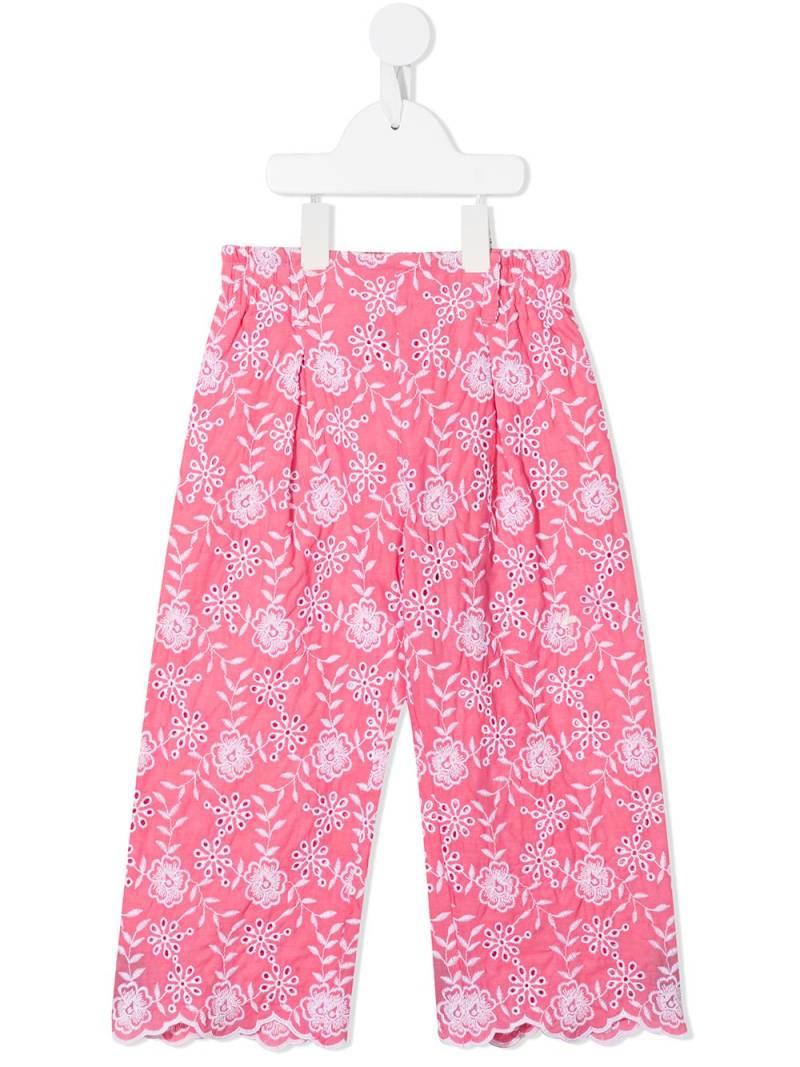 Monnalisa TEEN floral-print straight-leg trousers - Pink von Monnalisa