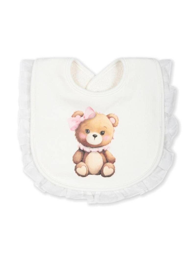 Monnalisa Teddy Bear bib - White von Monnalisa