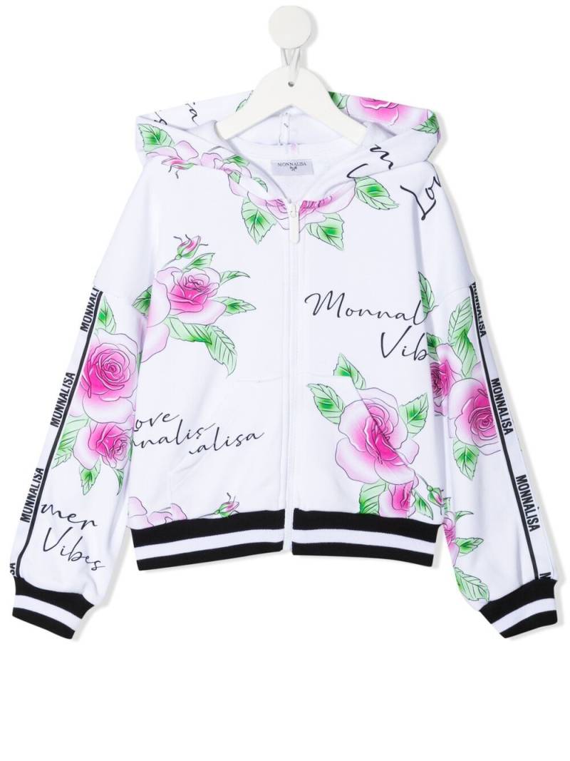 Monnalisa all-over logo jacket - White von Monnalisa