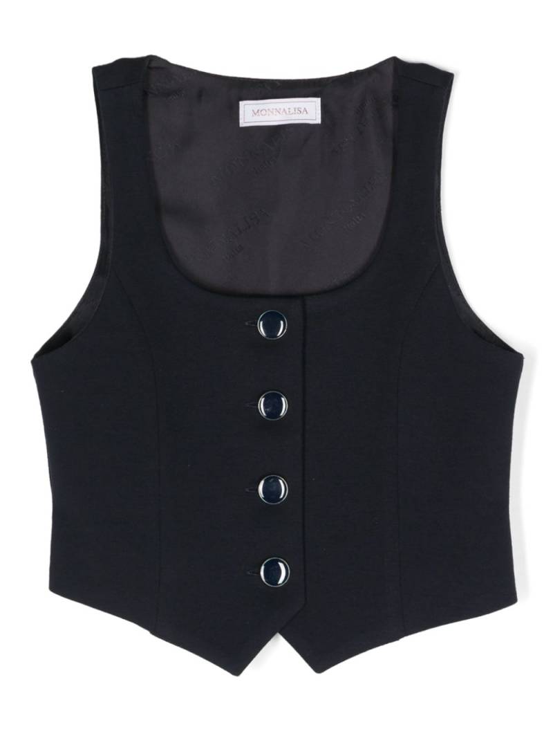 Monnalisa asymmetric sleeveless waistcoat - Blue von Monnalisa