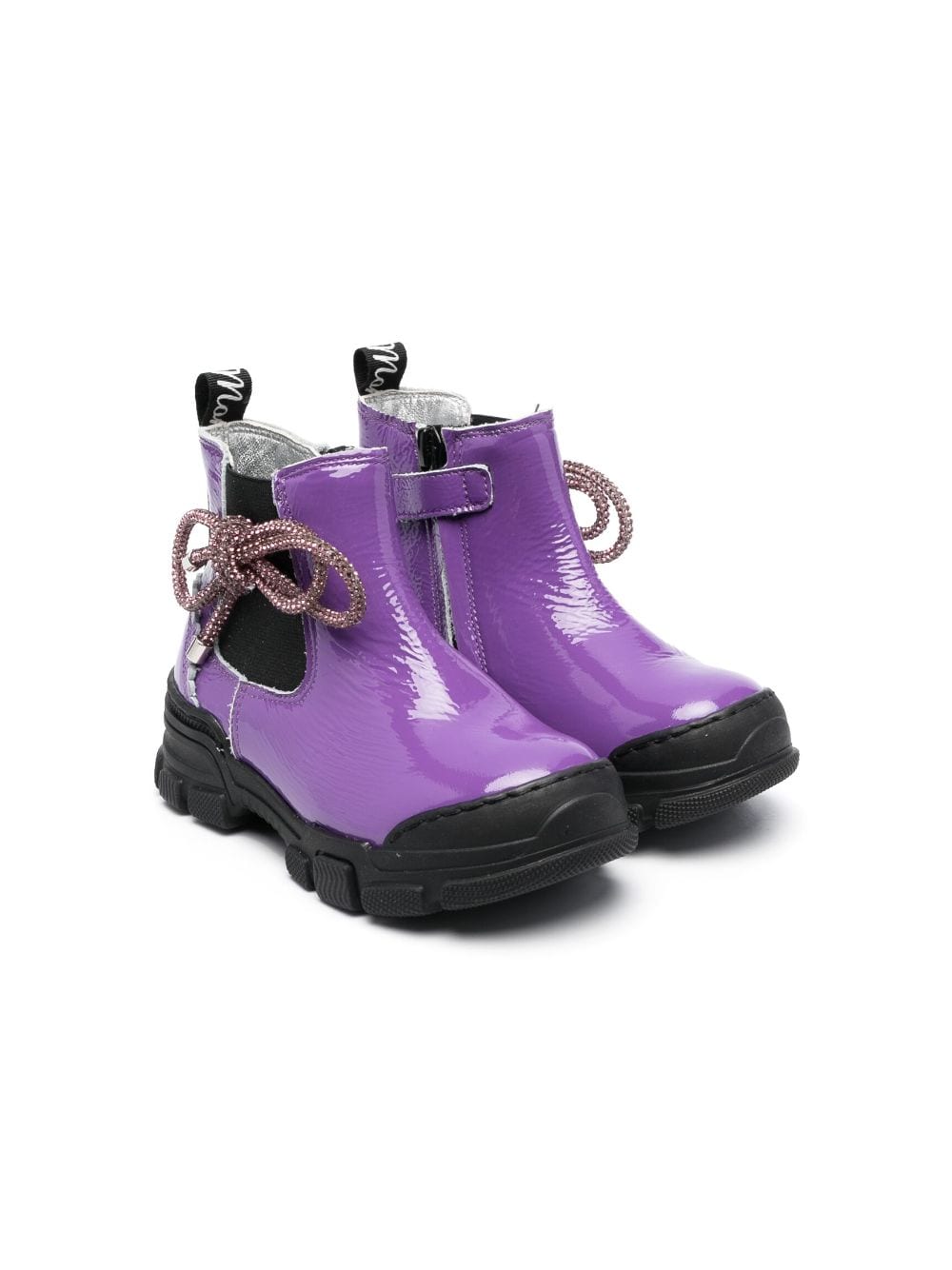 Monnalisa bow-detail ankle boots - Purple von Monnalisa