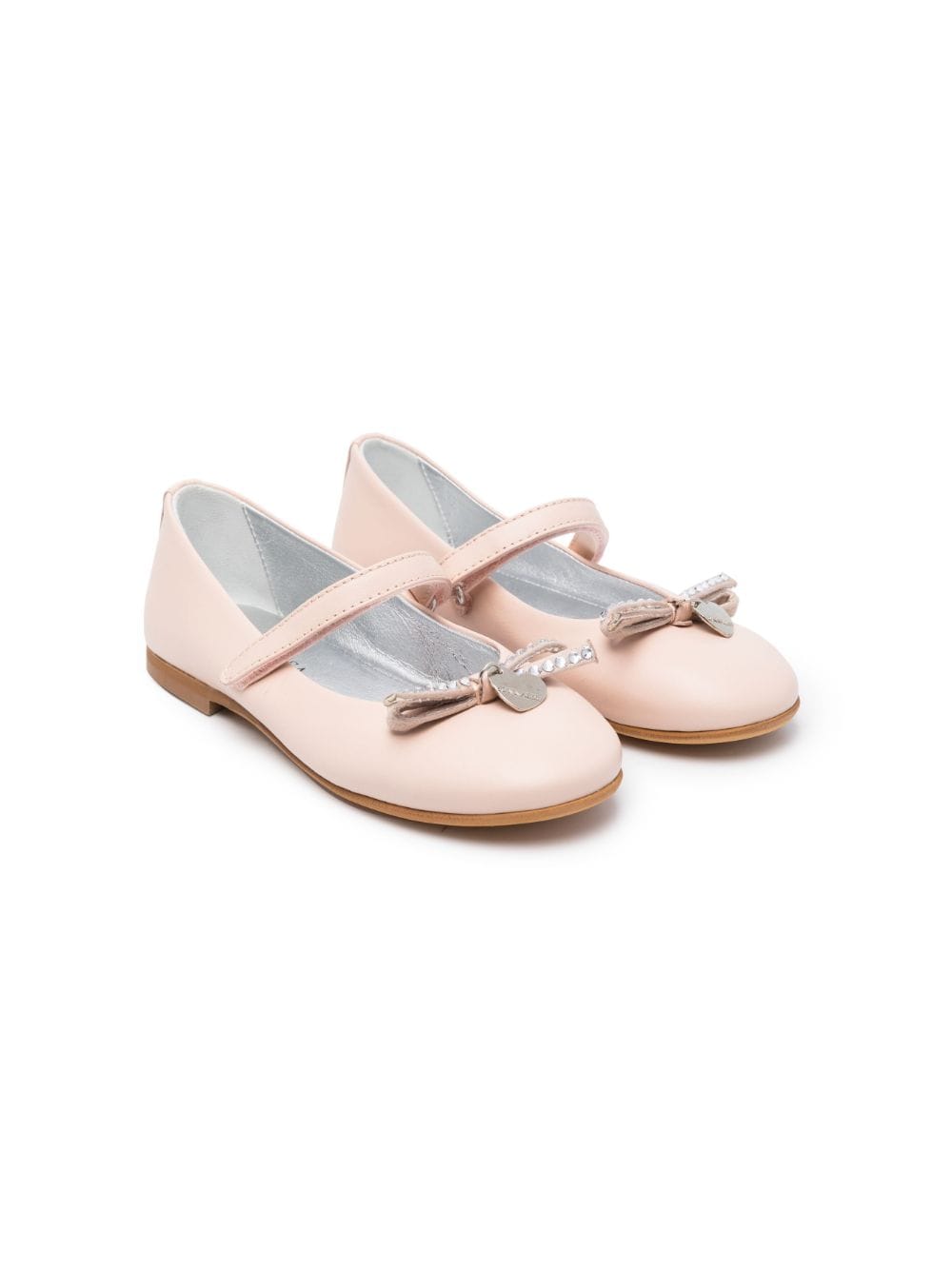 Monnalisa bow-detail ballerina shoes - Pink von Monnalisa