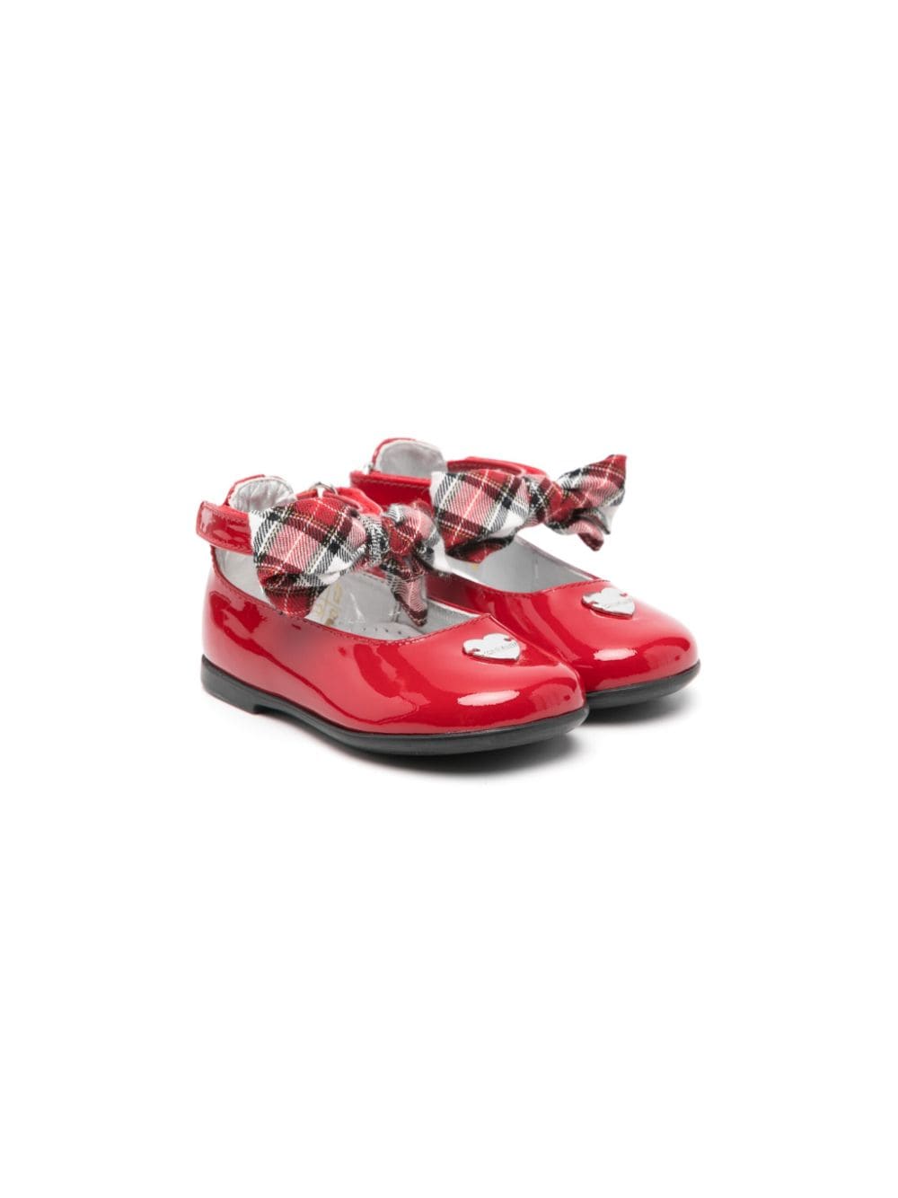 Monnalisa bow-detail leather ballerina shoes - Red von Monnalisa