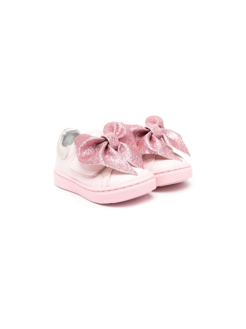 Monnalisa bow-detail leather sneakers - Pink von Monnalisa