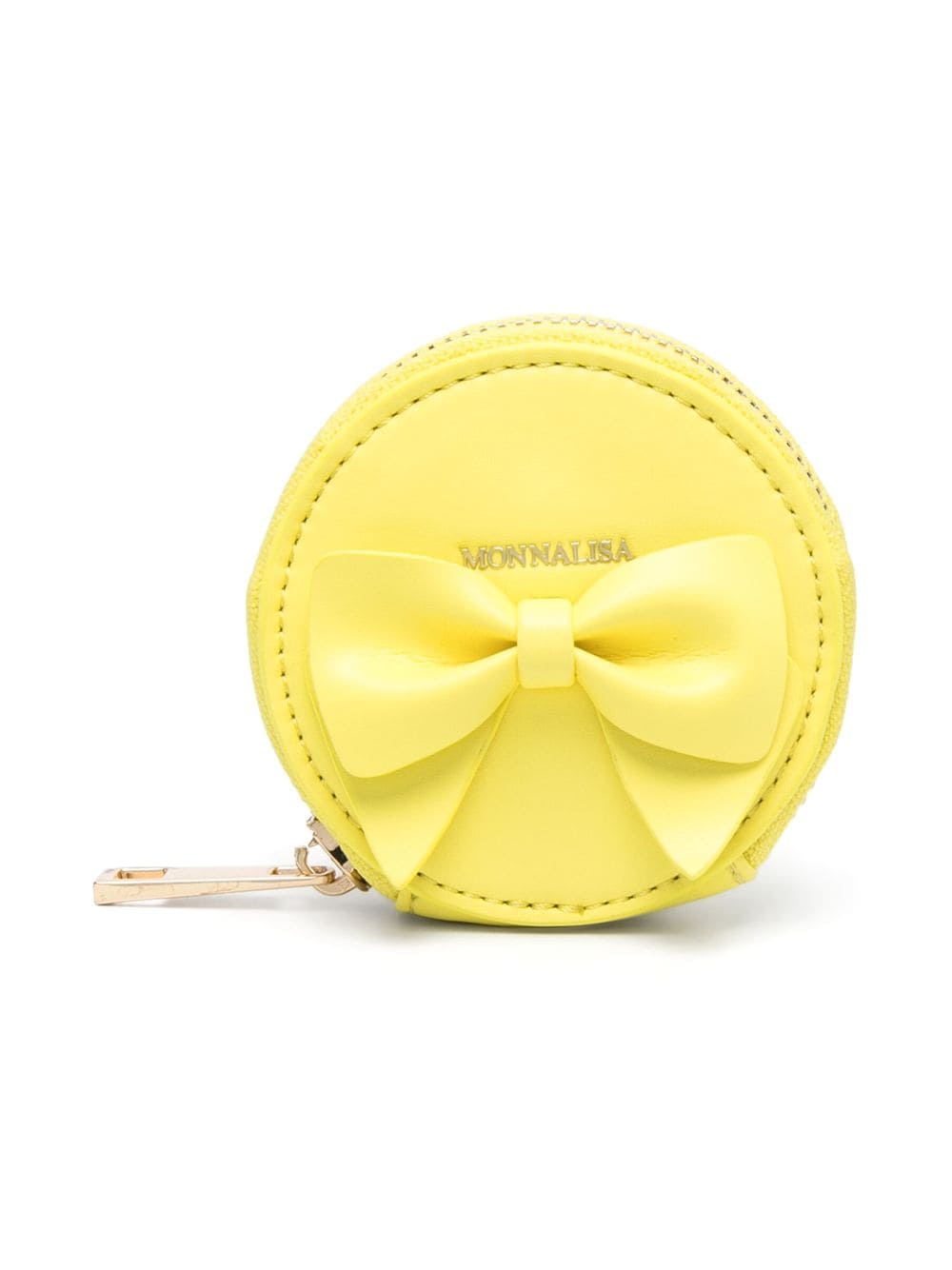 Monnalisa bow-detail leather wrist bag - Yellow von Monnalisa