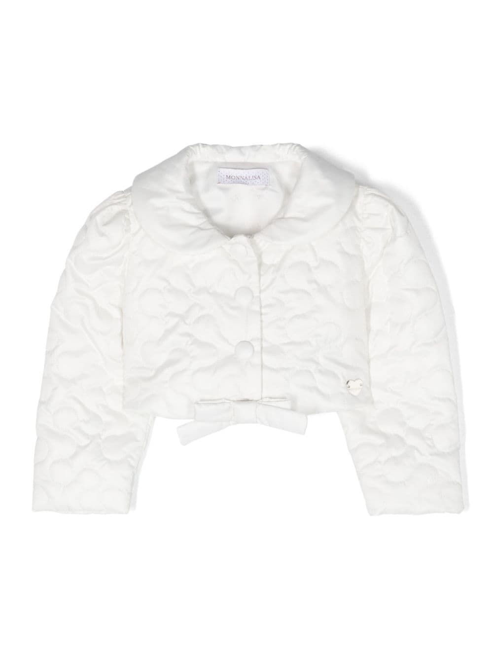 Monnalisa bow-detail quilted padded jacket - White von Monnalisa