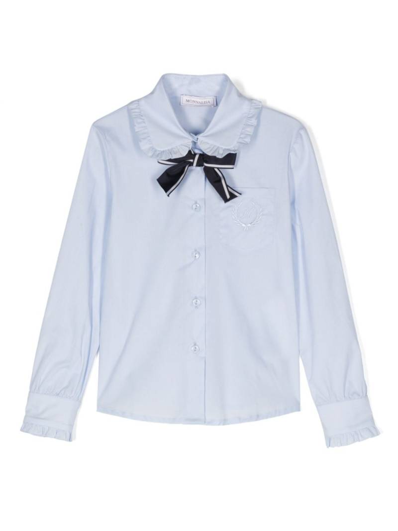 Monnalisa bow-detail shirt - Blue von Monnalisa