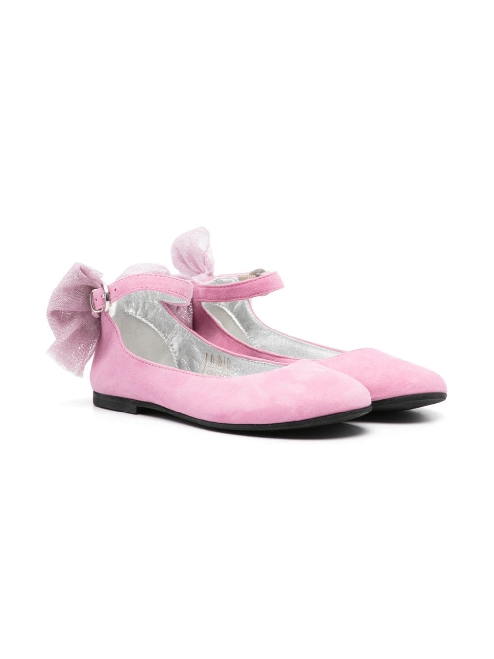 Monnalisa bow-detail suede ballerina shoes - Pink von Monnalisa