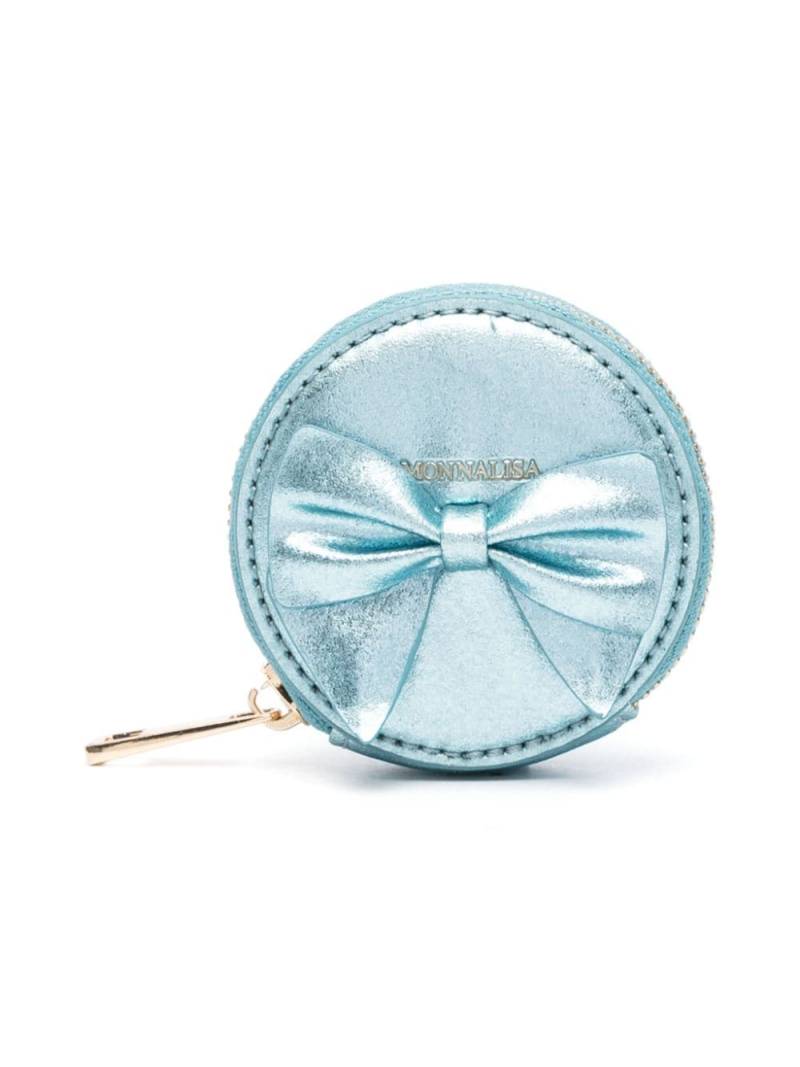 Monnalisa bow-detail wrist bag - Blue von Monnalisa