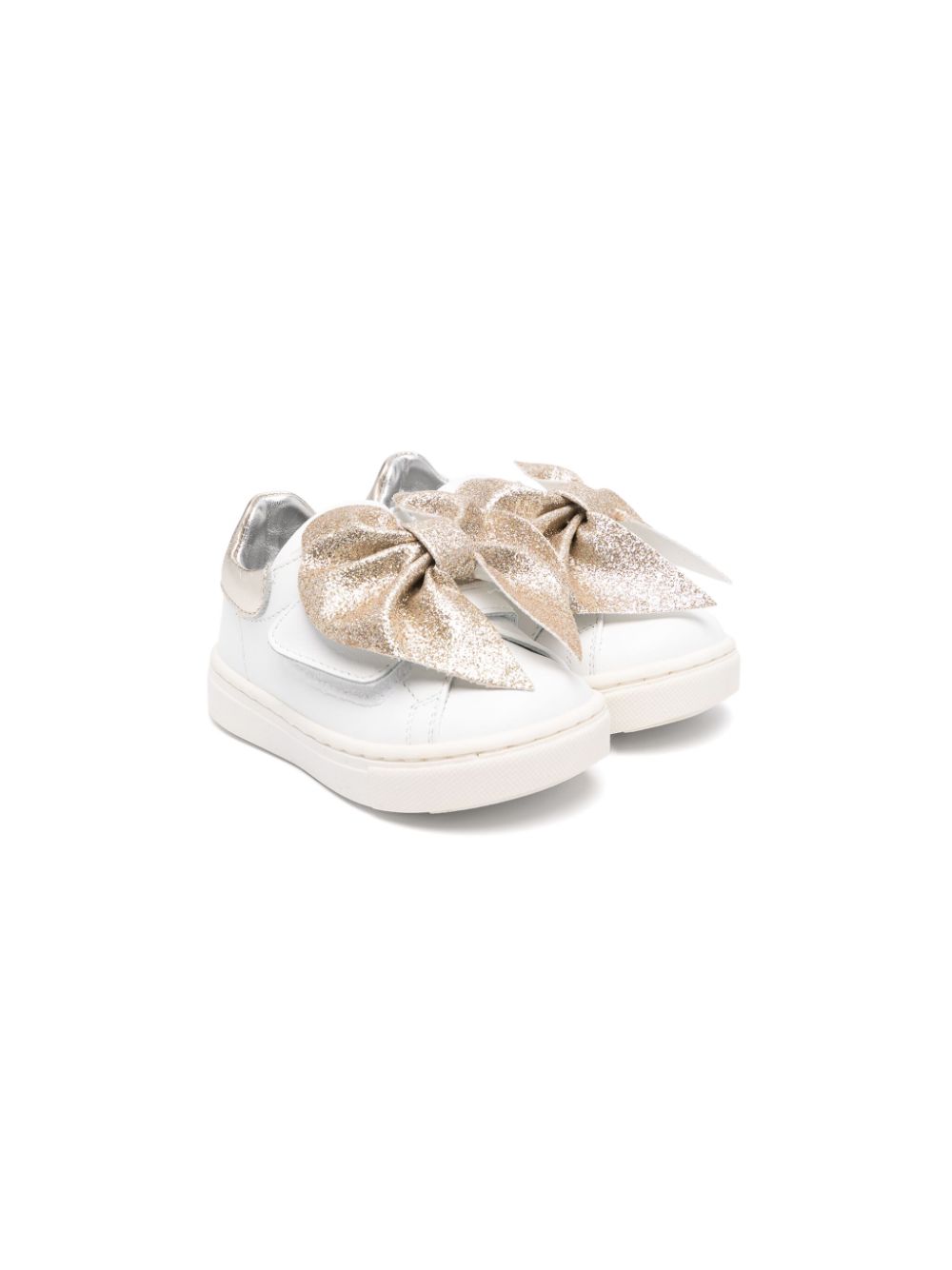 Monnalisa bow-detailed leather sneakers - White von Monnalisa