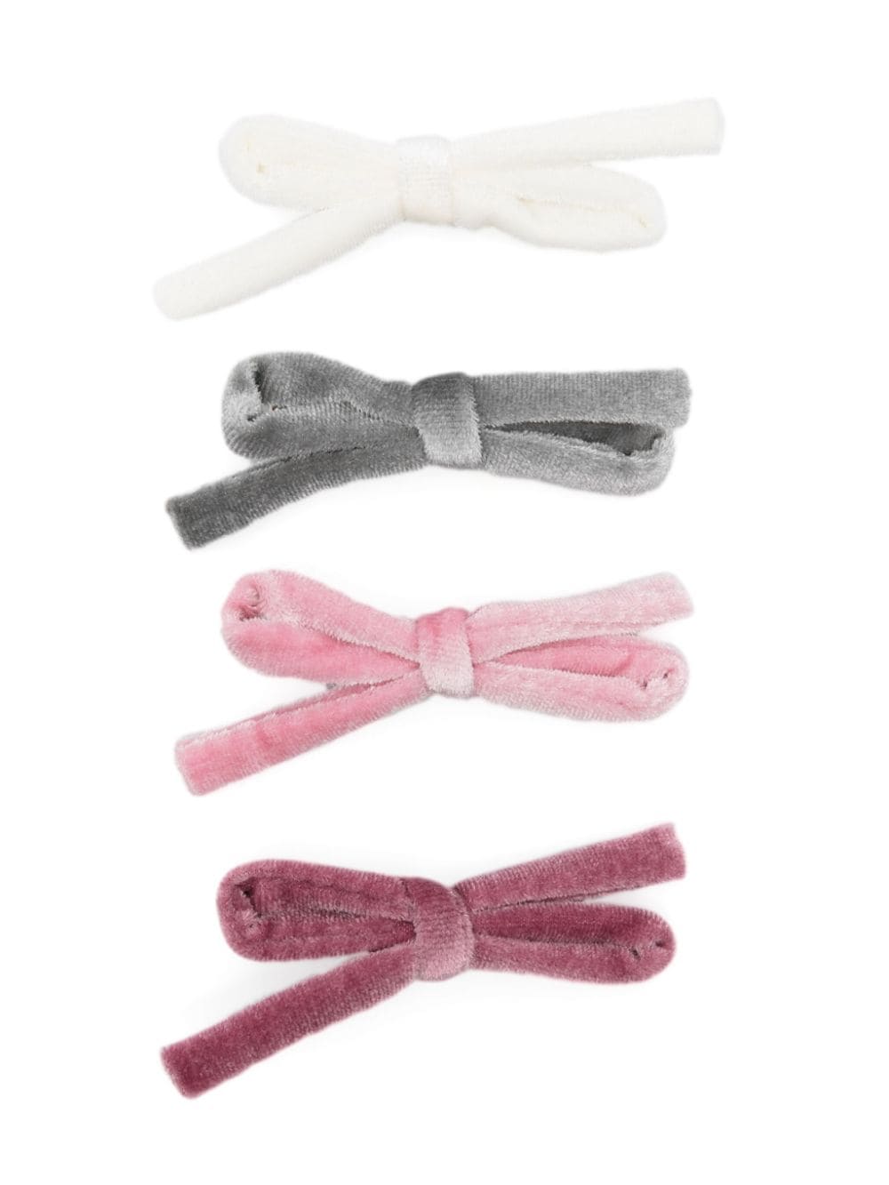 Monnalisa bow-detailed velvet hair clips (set of four) - Pink von Monnalisa