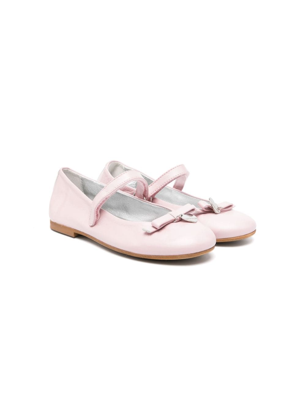 Monnalisa bow leather ballerina shoes - Pink von Monnalisa