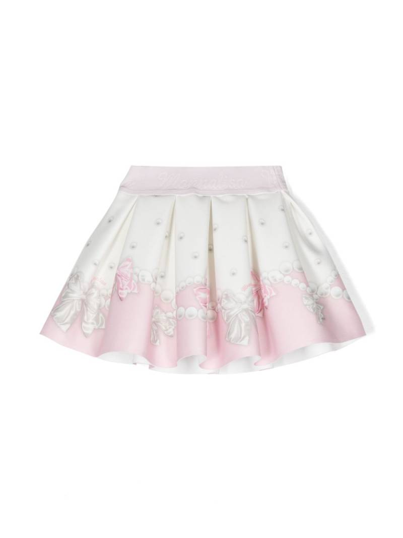 Monnalisa bow-print flared skirt - White von Monnalisa