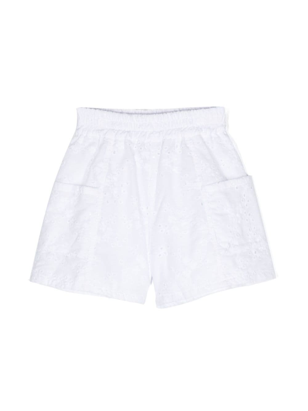 Monnalisa broderie-anglaise cotton shorts - White von Monnalisa