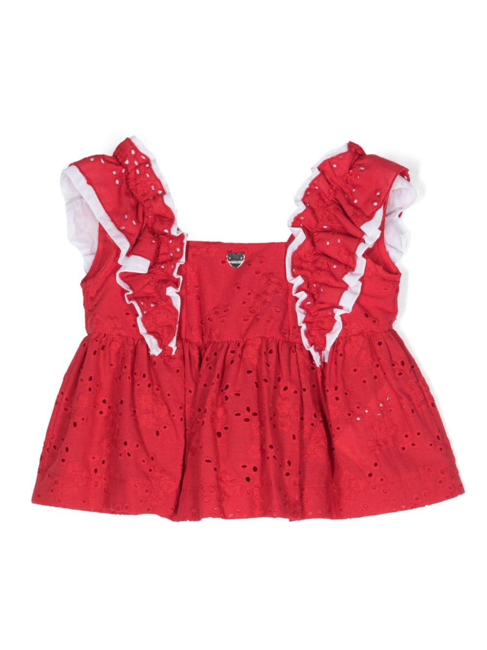 Monnalisa broderie-anglaise top - Red von Monnalisa