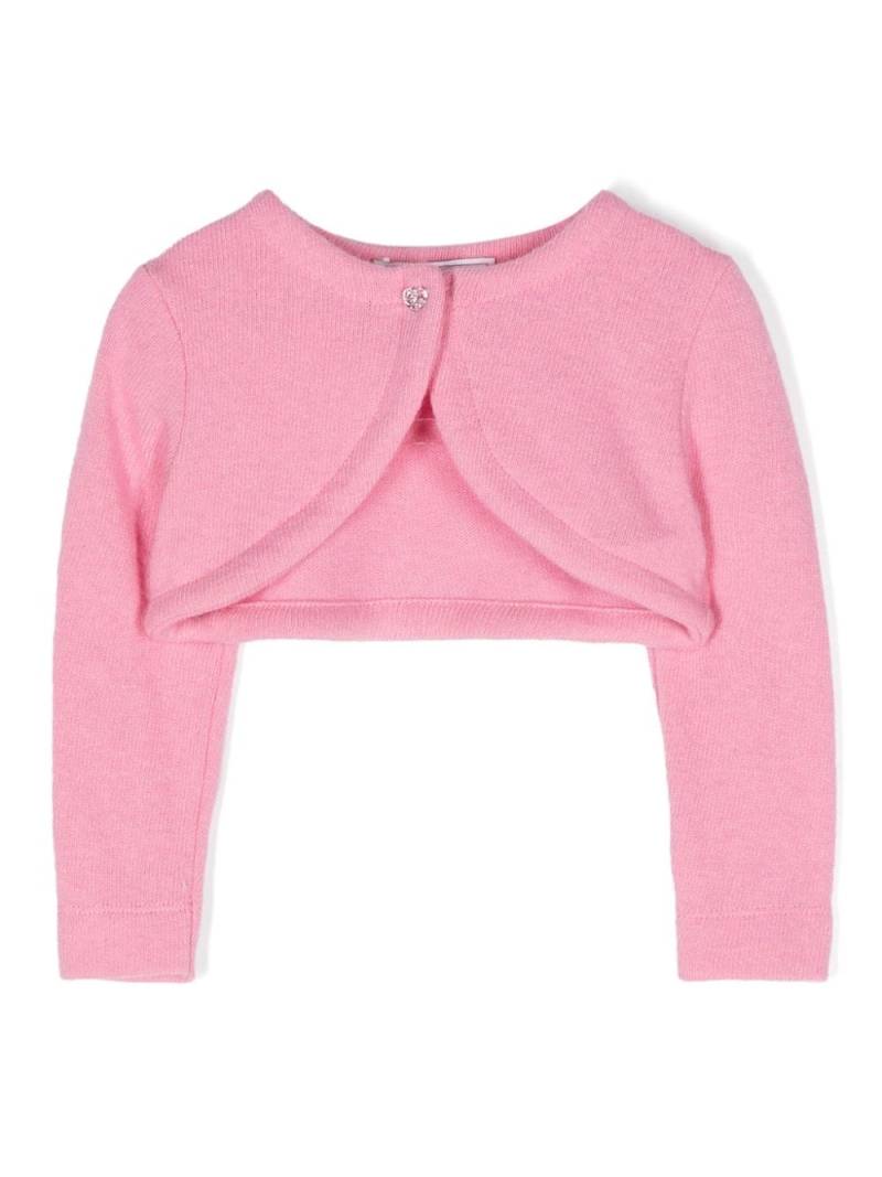 Monnalisa brushed cropped cardigan - Pink von Monnalisa