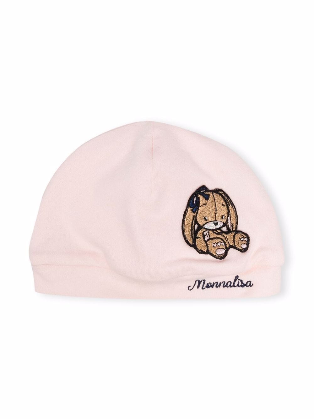 Monnalisa bunny logo knitted hat - Pink von Monnalisa