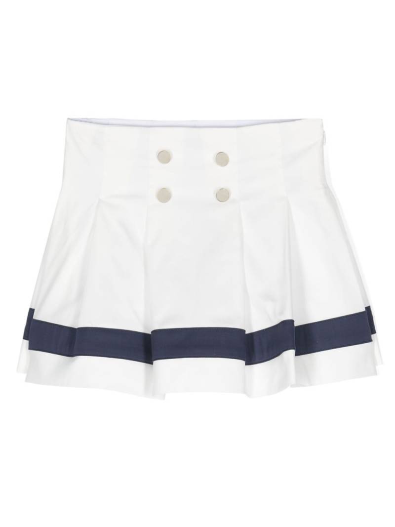 Monnalisa button-detail pleated skirt - White von Monnalisa