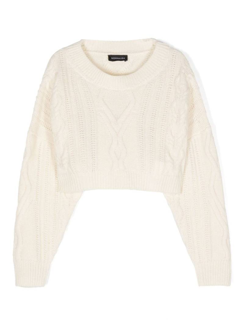 Monnalisa cable-knit jumper - Neutrals von Monnalisa