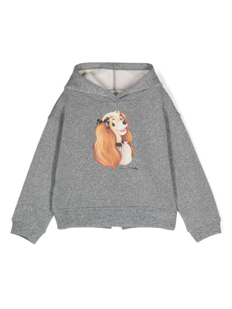 Monnalisa cartoon-print lurex hoodie - Silver von Monnalisa