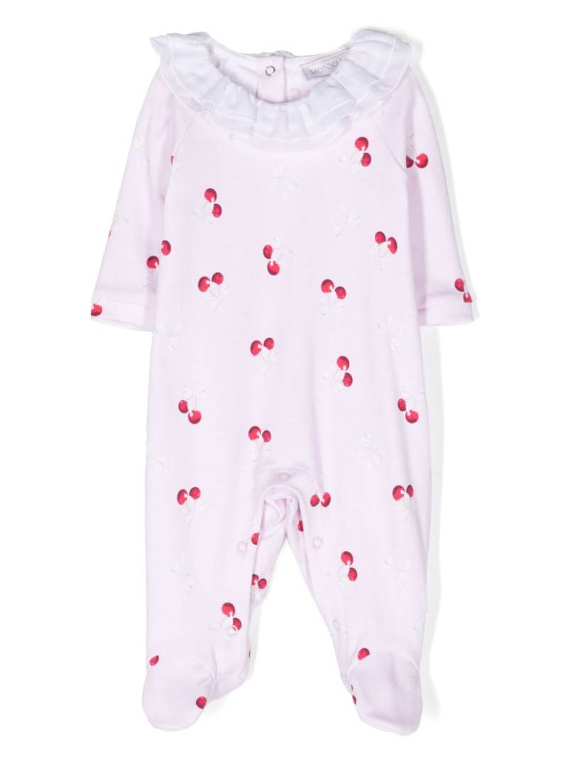 Monnalisa cherry-print cotton babygrow set - Pink von Monnalisa