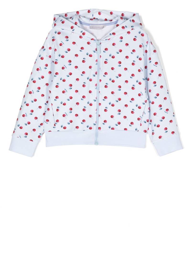 Monnalisa cherry-print zip hoodie - Blue von Monnalisa