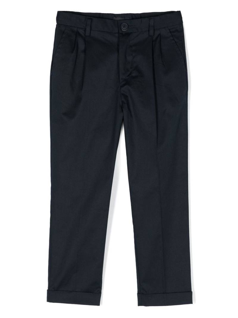 Monnalisa contrasting logo-detail smart trousers - Blue von Monnalisa