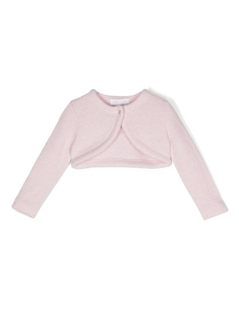 Monnalisa cropped fine-knit cardigan - Pink von Monnalisa