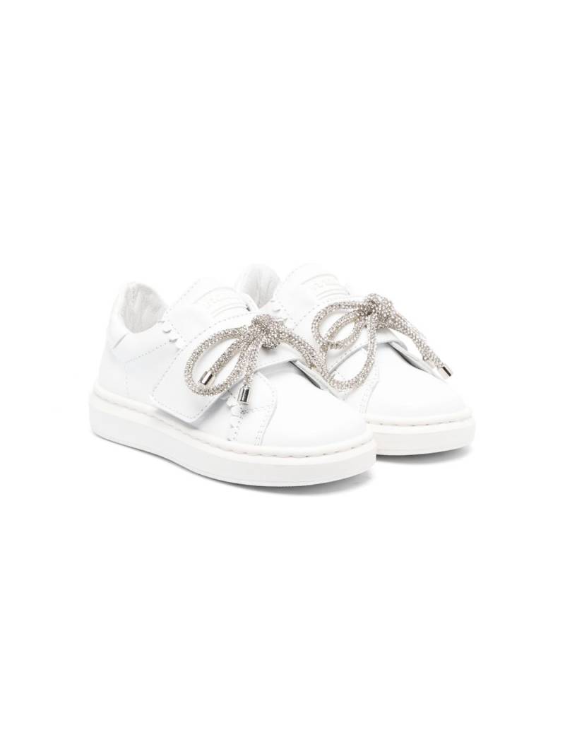 Monnalisa crystal-bow touch-strap sneakers - White von Monnalisa